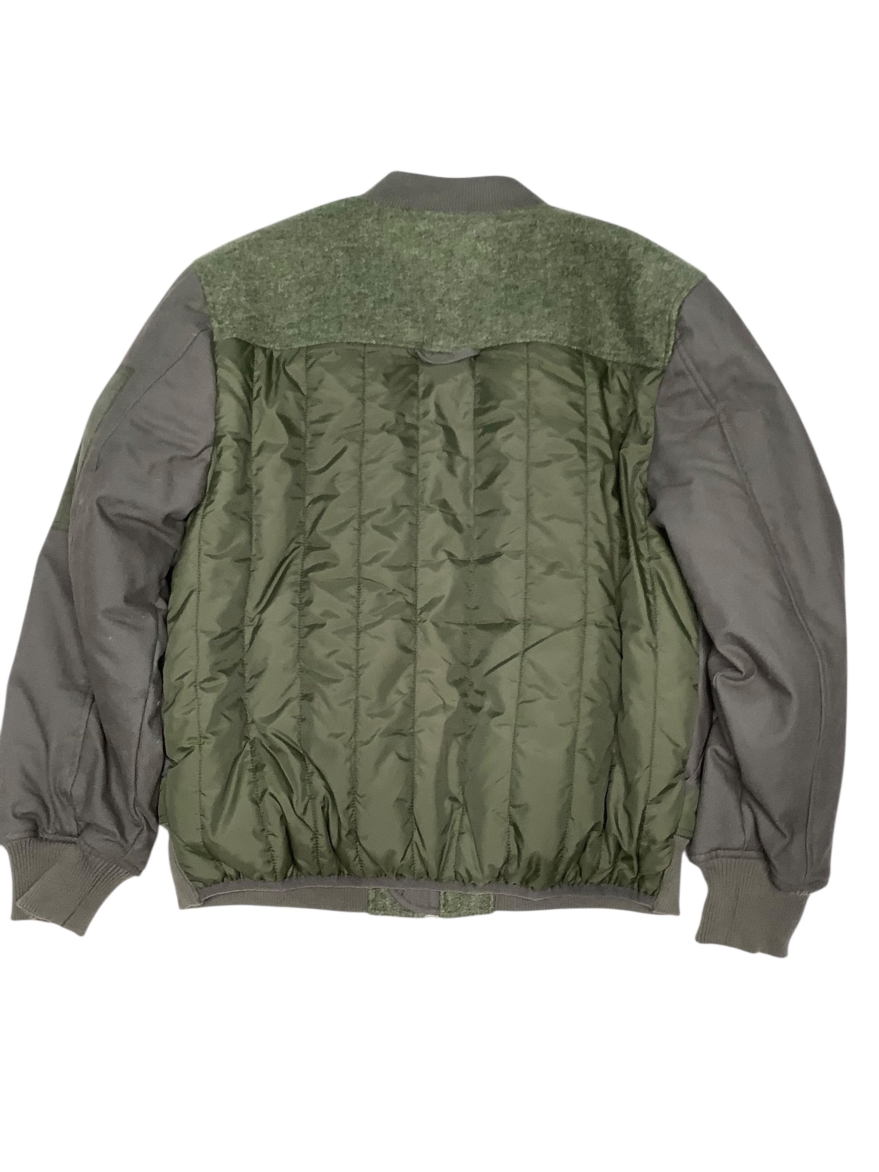 Bass Outdoor Mens Regular fit Mixed Media Bomber Jacket Coat Medium Green Solid