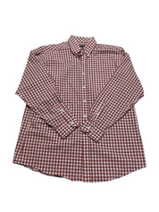 Club Room Mens Regular fit Dress Shirt Large 16.5 in 34-35 Red Plaid