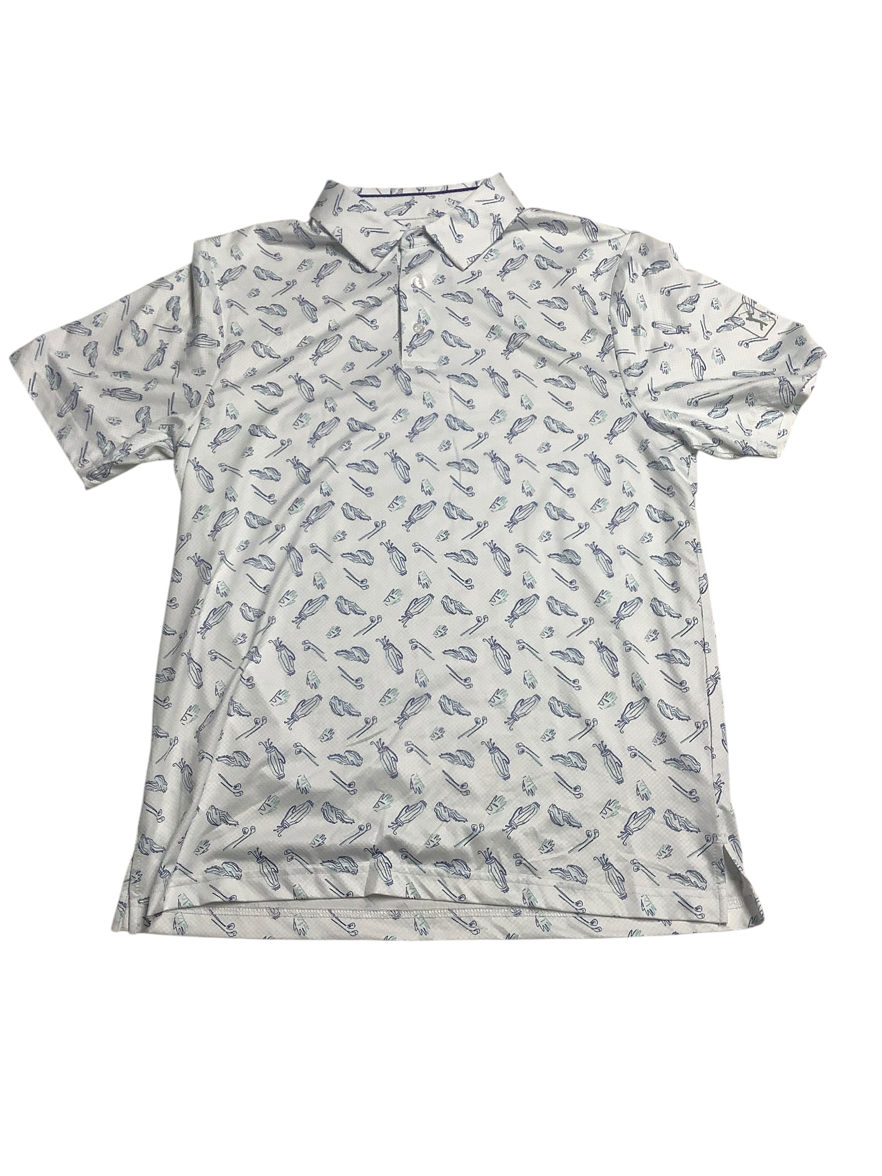 PGA TOUR Mens Athletic fit Short Sleeve Polo Shirt Small White