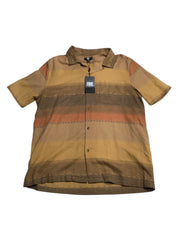 FRYE Mens Regular fit Short Sleeve Button-Up Shirt Medium Brown