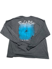 Salt Life Mens  fit Long Sleeve T-Shirt Shirt XXL Grey Solid
