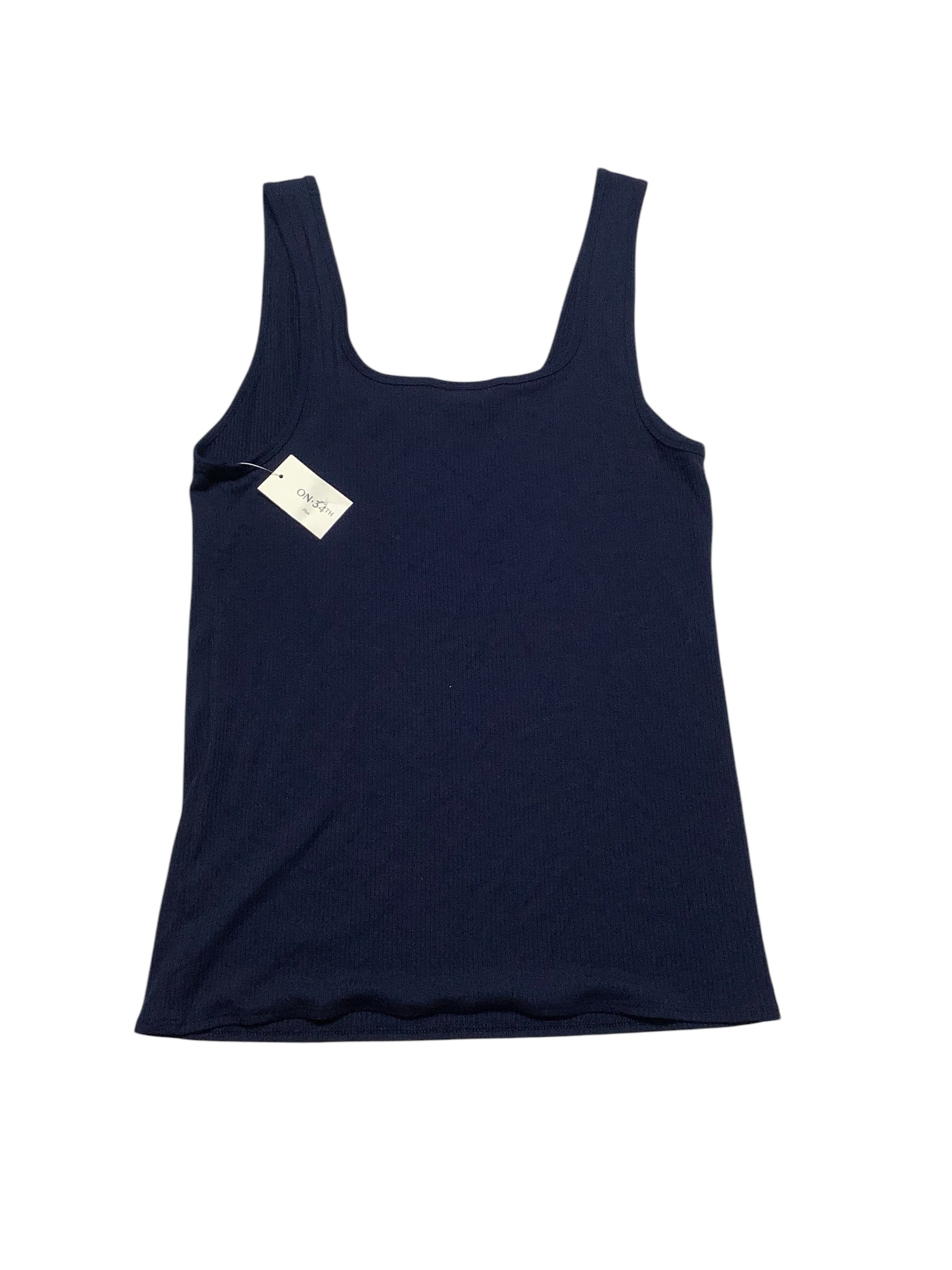 On 34th Womens  fit Sleeveless Tank Top Top 1X Blue Solid
