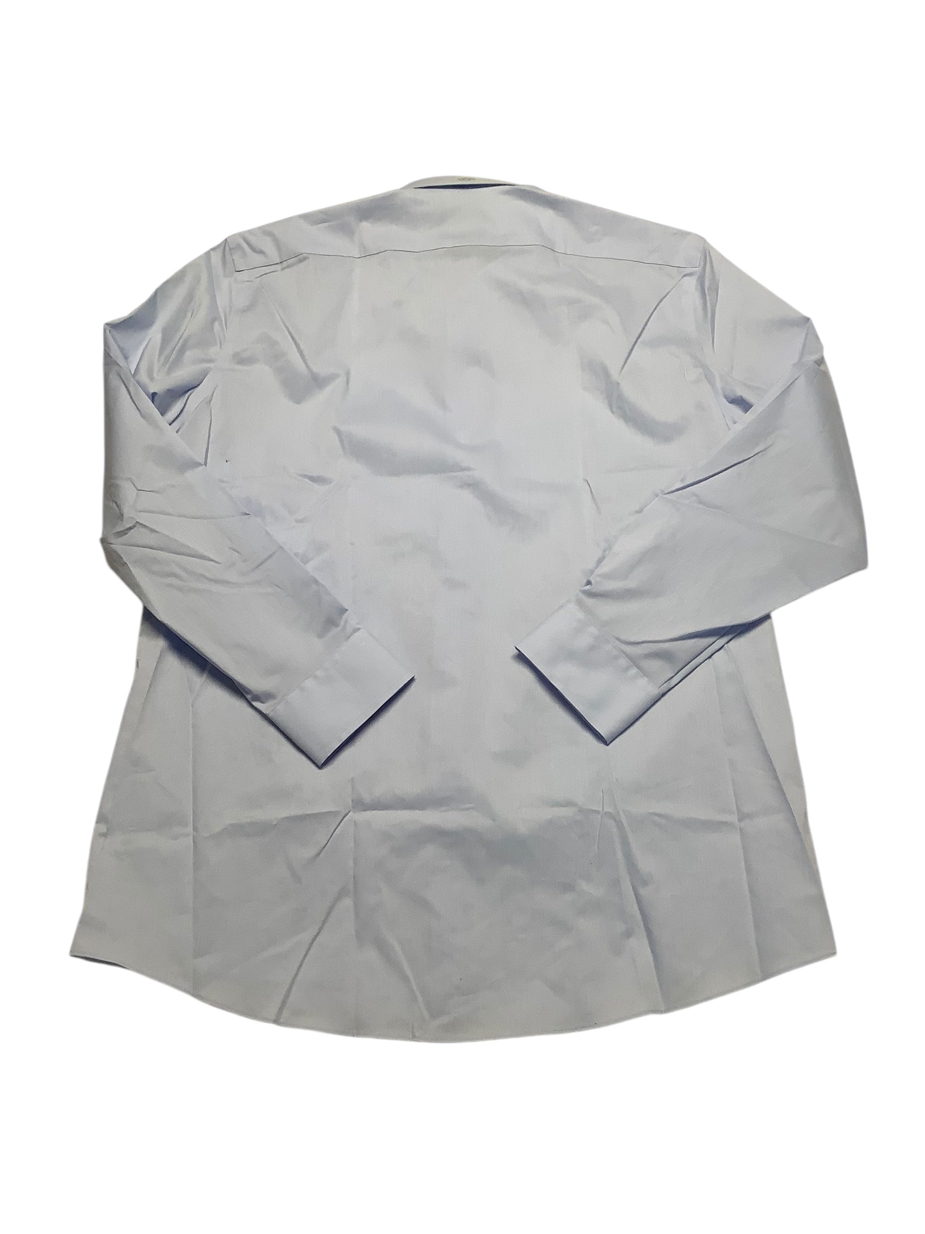 Stafford Mens Regular fit Dress Shirt Large 16.5 in 34-35 Blue Solid