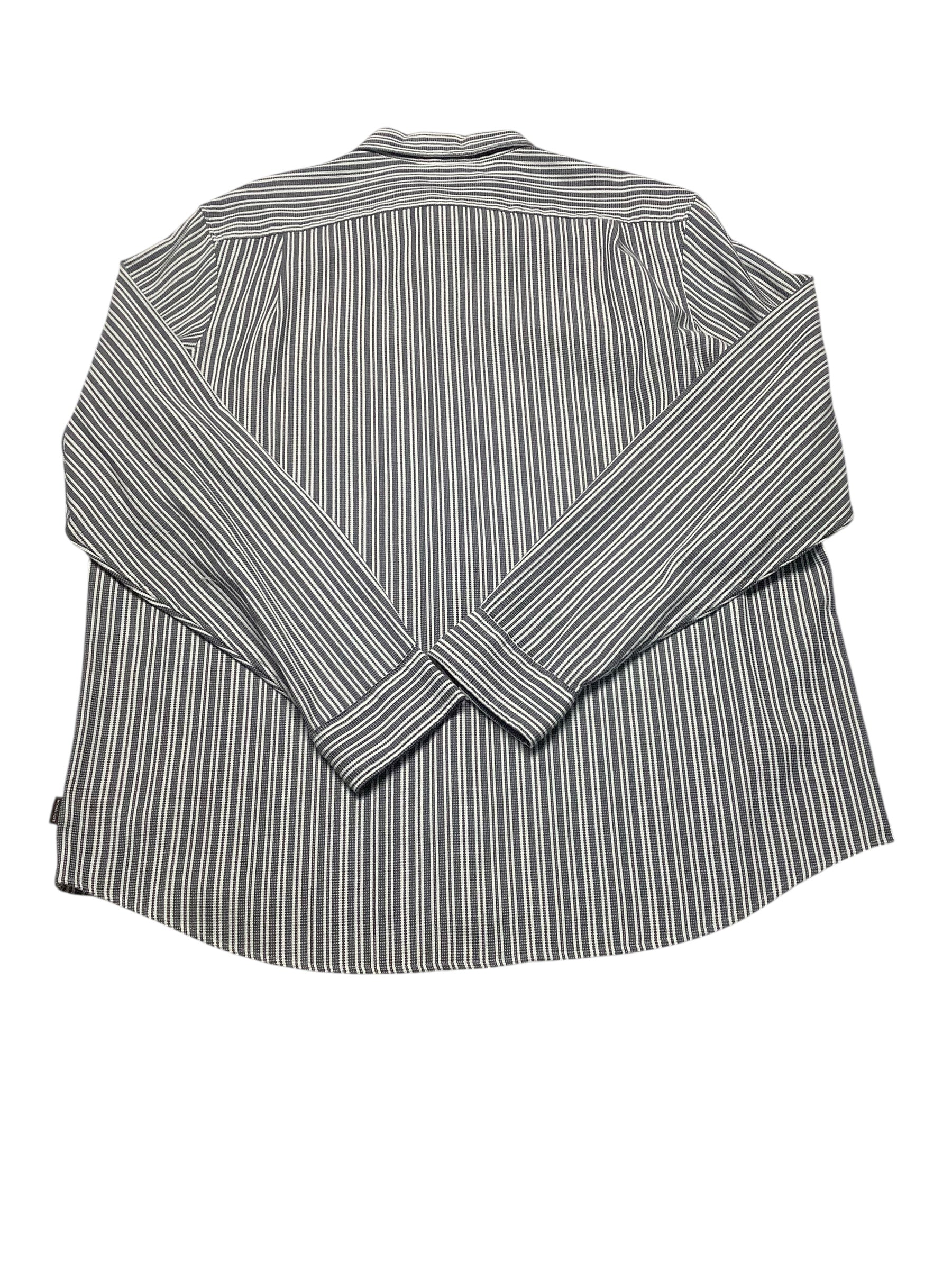 Michael Kors Mens Classic fit Long Sleeve Button-Up Shirt XXL Blue Striped