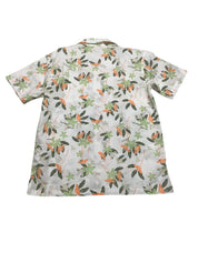 Columbia Mens Regular fit Short Sleeve Button-Up Shirt Small White Floral