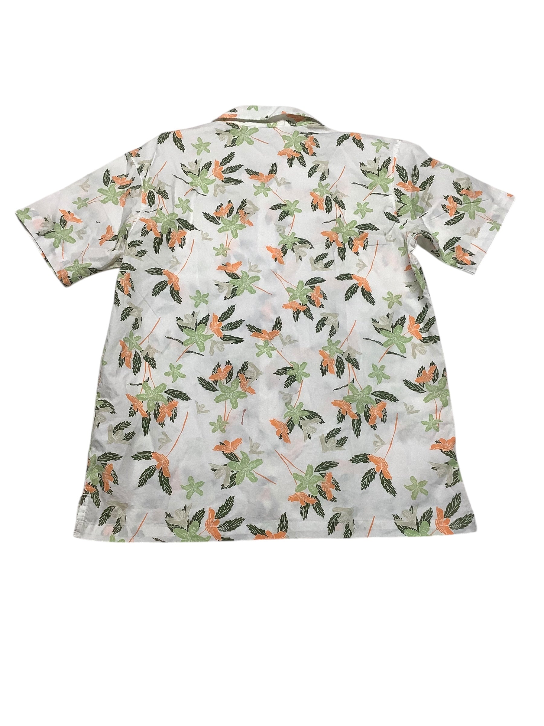 Columbia Mens Regular fit Short Sleeve Button-Up Shirt Small White Floral