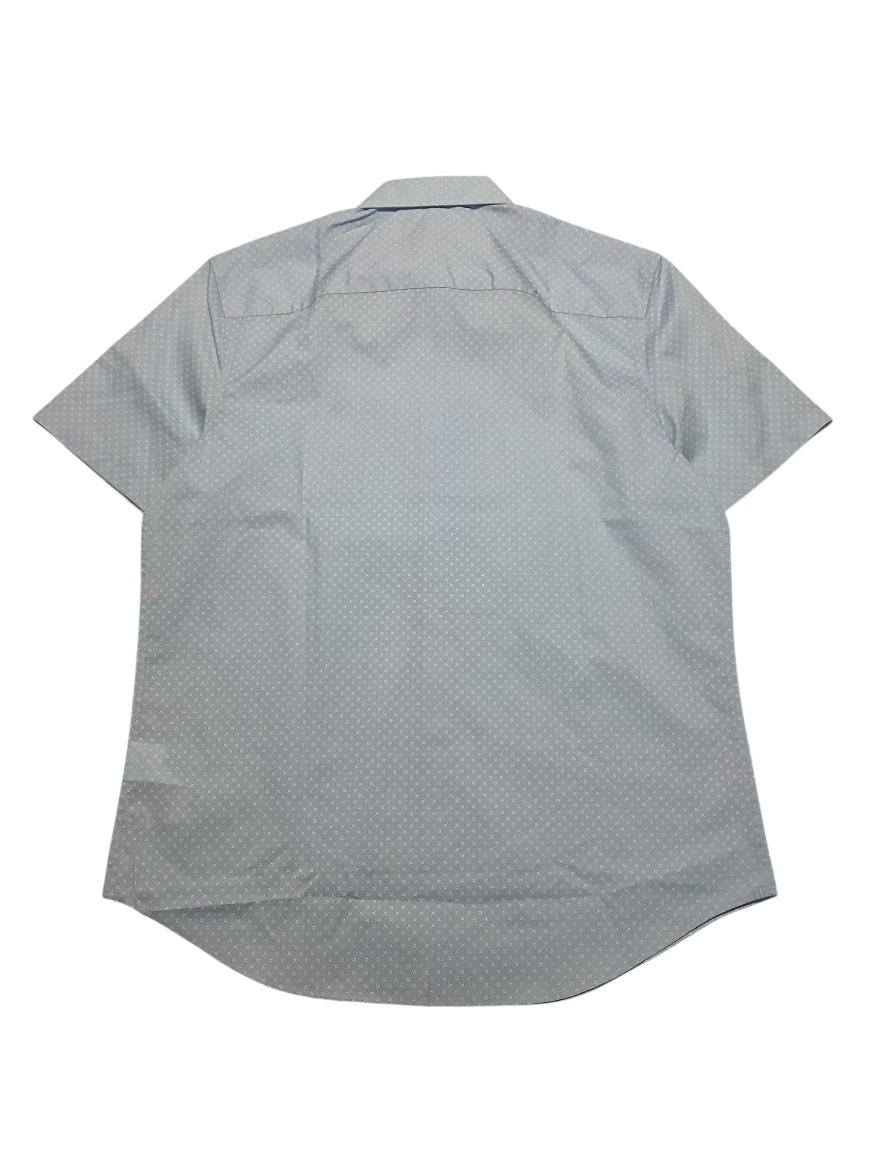 Calvin Klein Mens Regular fit Short Sleeve Button-Up Shirt Medium Blue