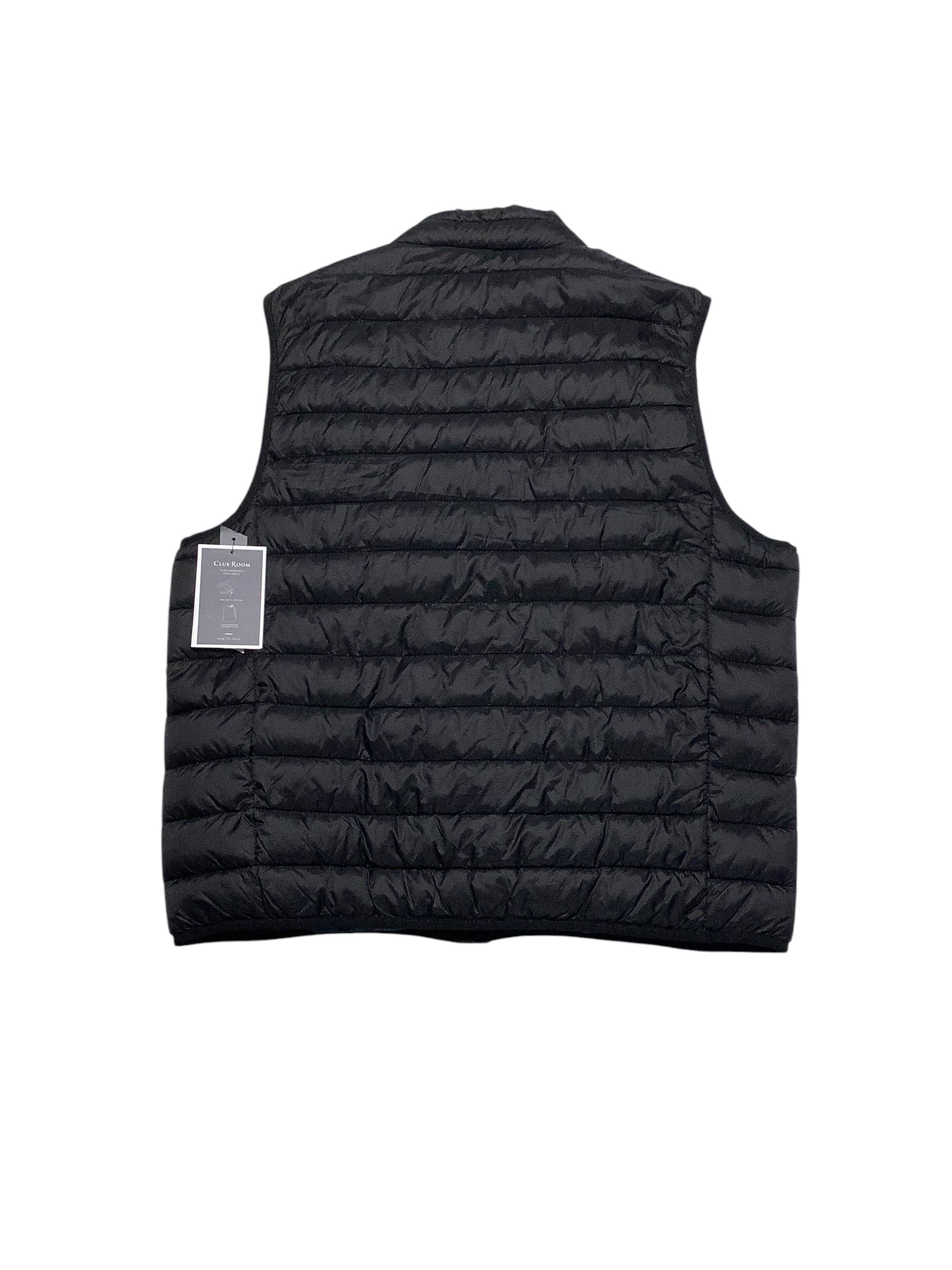 Club Room Men's Quilted Packable Puffer Vest XL Black