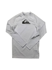 Quicksilver Mens  fit Long Sleeve WATER Shirt Small White Solid UV Protection