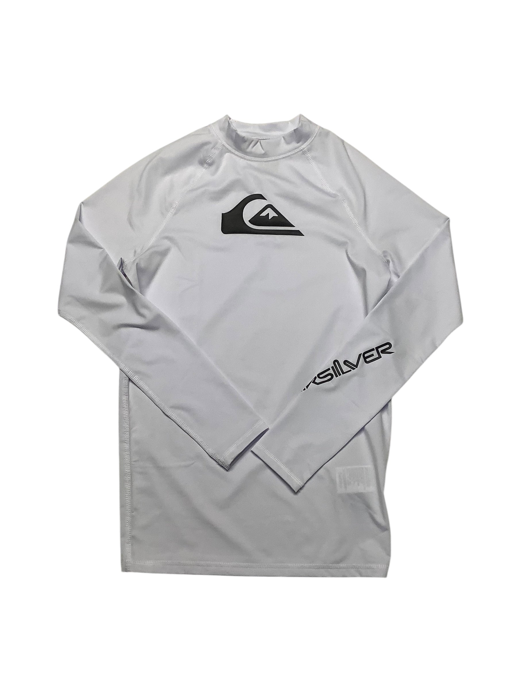 Quicksilver Mens  fit Long Sleeve WATER Shirt Small White Solid UV Protection