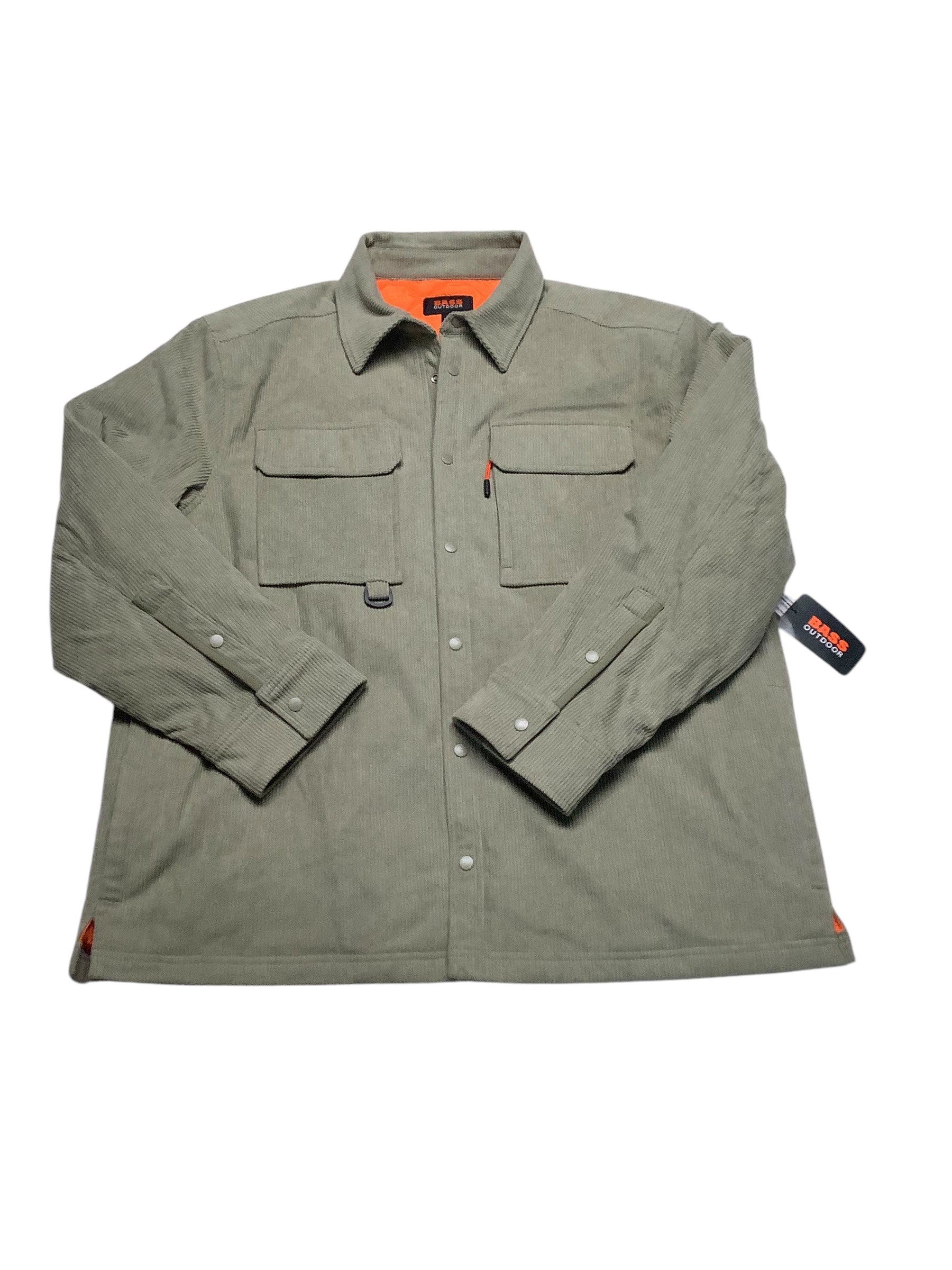 BASS OUTDOOR Mens Corduroy Shacket Coat XL Green Solid