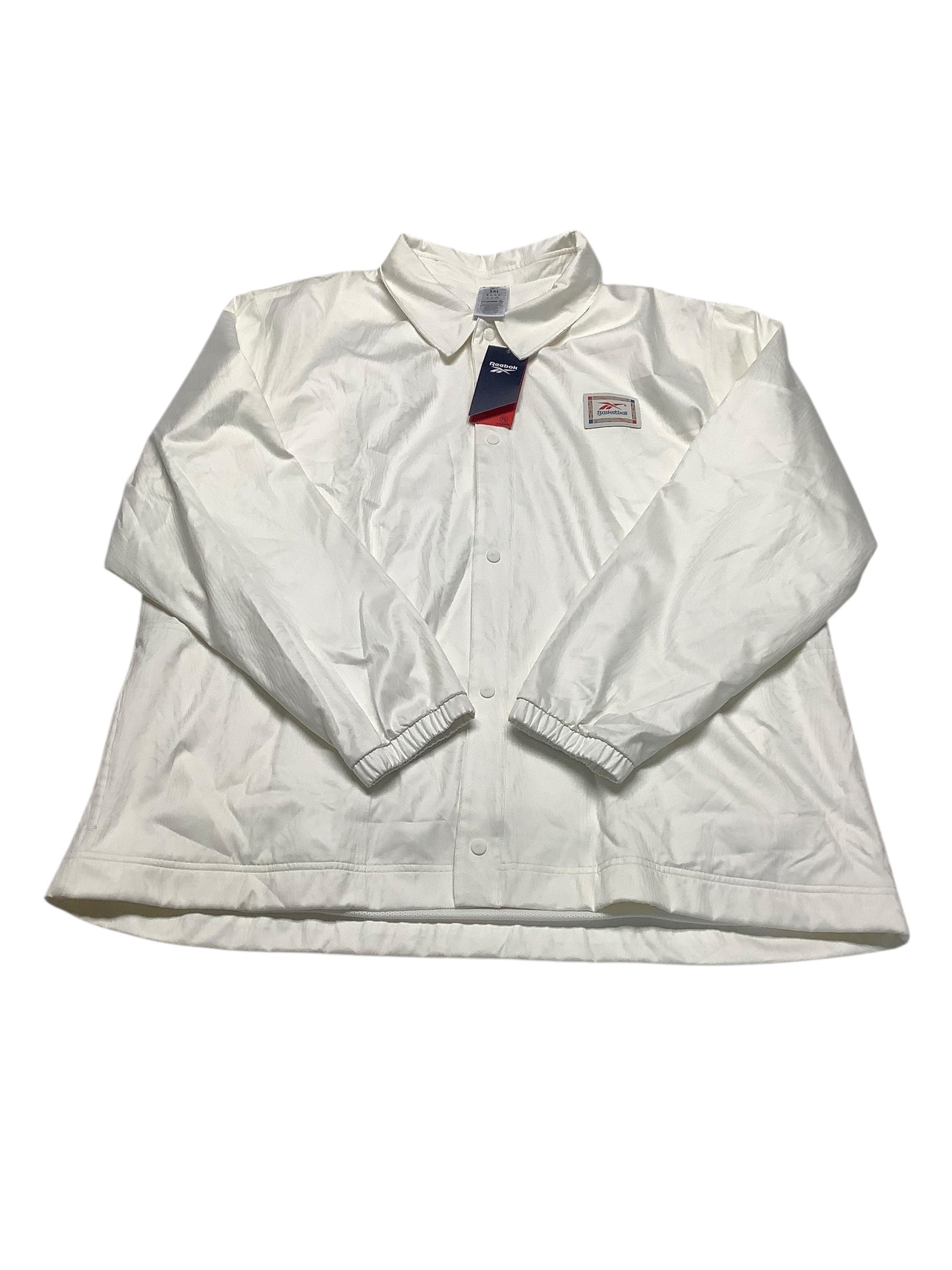 Reebok Men Coaches Jacket Coat XXL White Solid