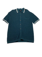 COTTON ON Mens Regular fit Short Sleeve Button-Up Shirt Medium Blue