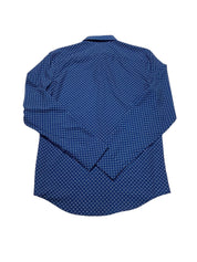 Perry Ellis Mens Slim fit Dress Shirt XXL Long Sleeve Blue Geometric