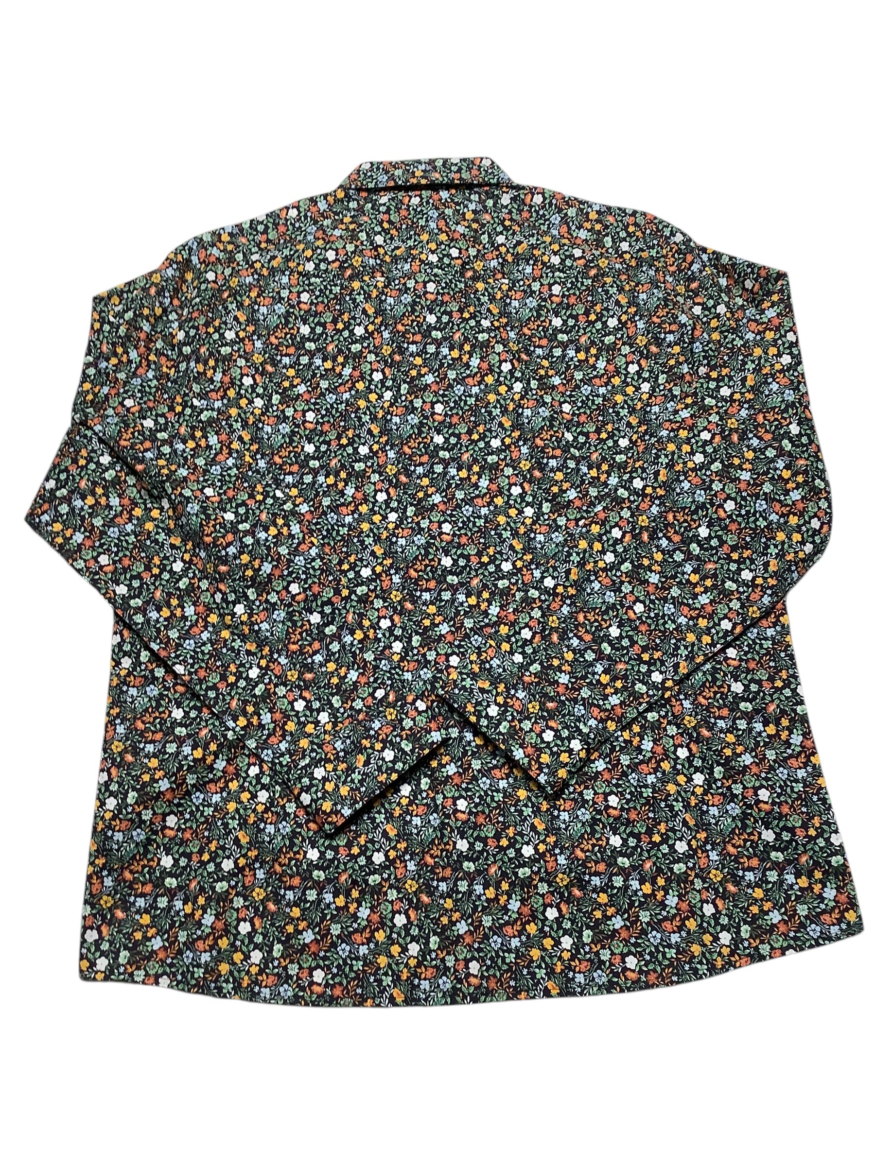 Bar iii Mens Slim fit Button-Up Shirt XL 17-17.5 Long Sleeve Black Floral
