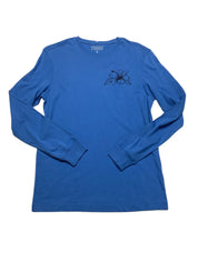 Club Room Mens  fit Long Sleeve T-Shirt Shirt Small Blue Solid