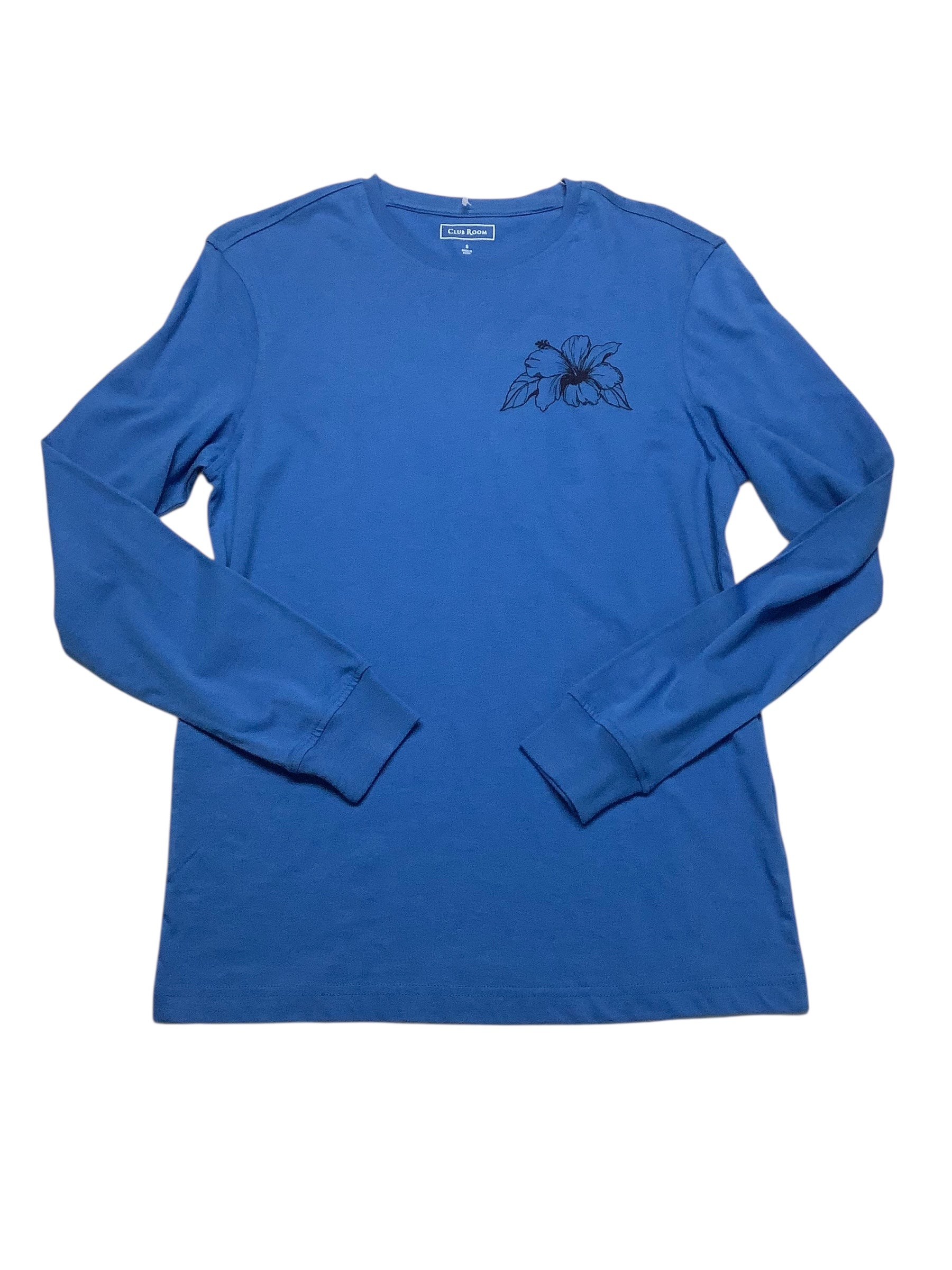 Club Room Mens  fit Long Sleeve T-Shirt Shirt Small Blue Solid
