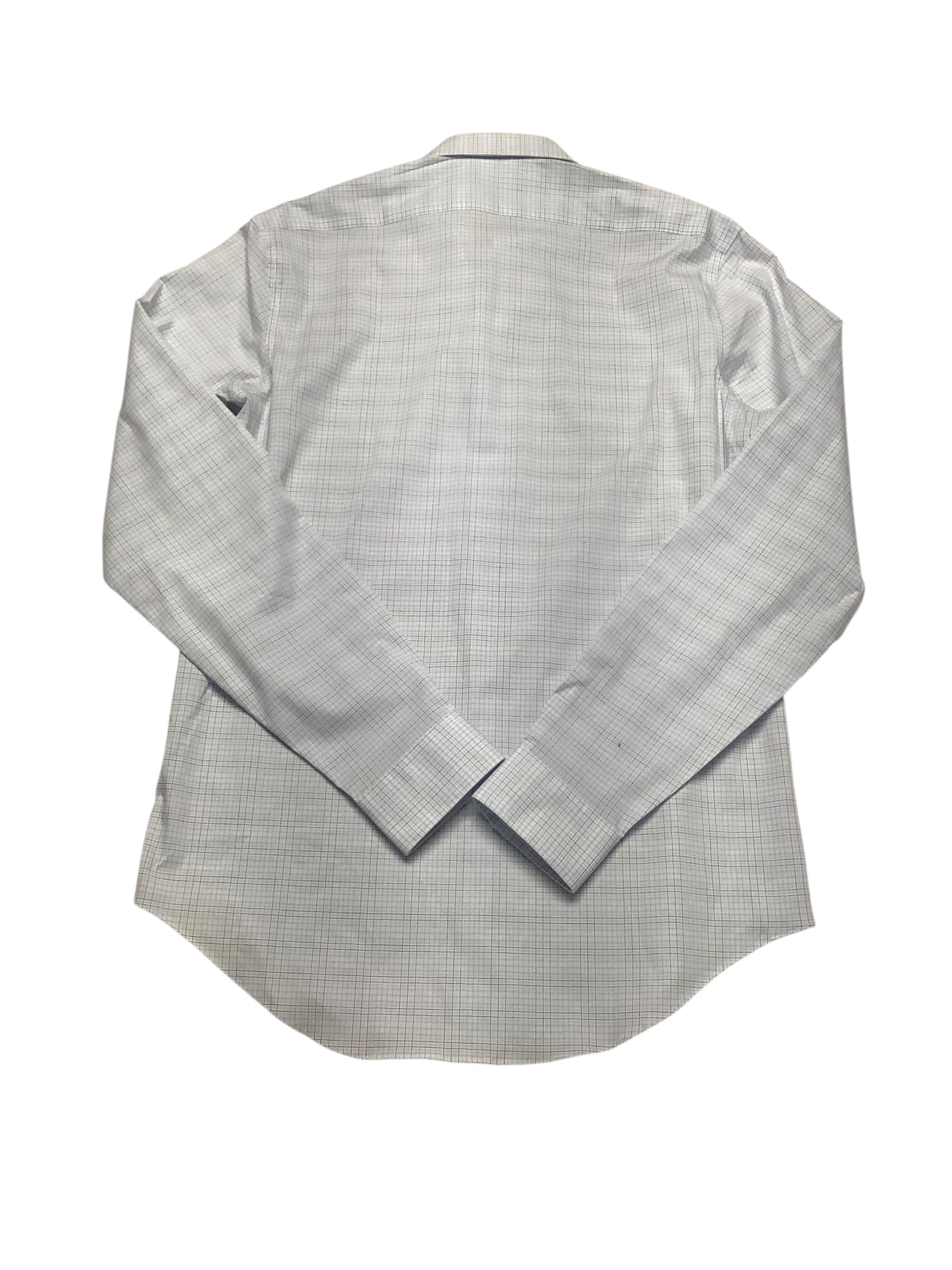 Calvin Klein Mens Slim fit Dress Shirt Medium 15 in 34-35 Blue Plaid