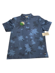 PGA TOUR Mens Regular fit Short Sleeve Polo Shirt Large Blue Floral