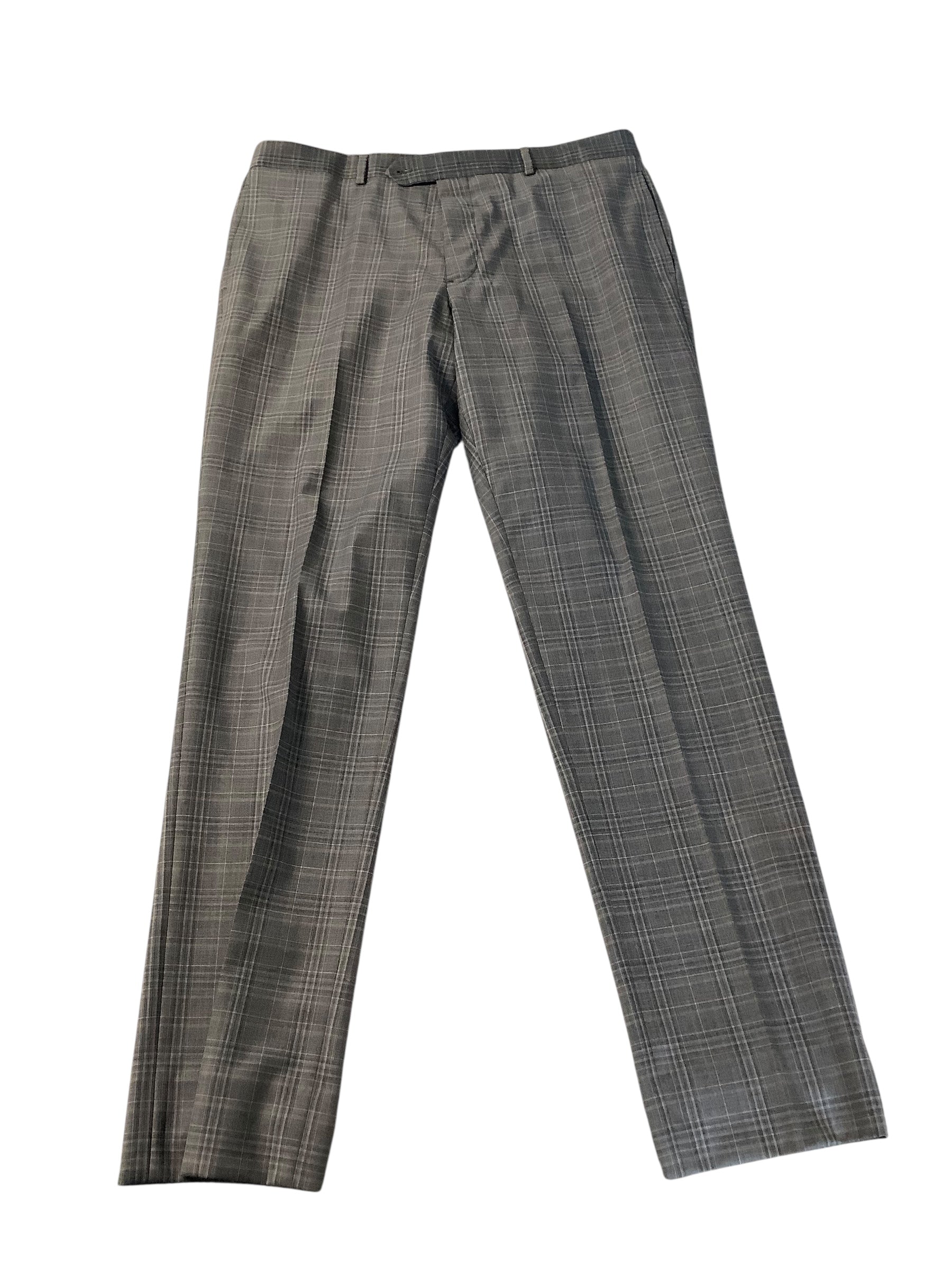 Brooks Brothers Mens Classic fit Dress Pants 42 / 30 Charcoal Grey Plaid