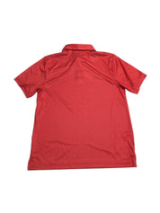 PGA TOUR Mens Athletic fit Short Sleeve Polo Shirt Small Red Micro Dot