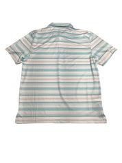 Pga Tour Mens Athletic fit Short Sleeve Polo Shirt XL White Striped Stretch