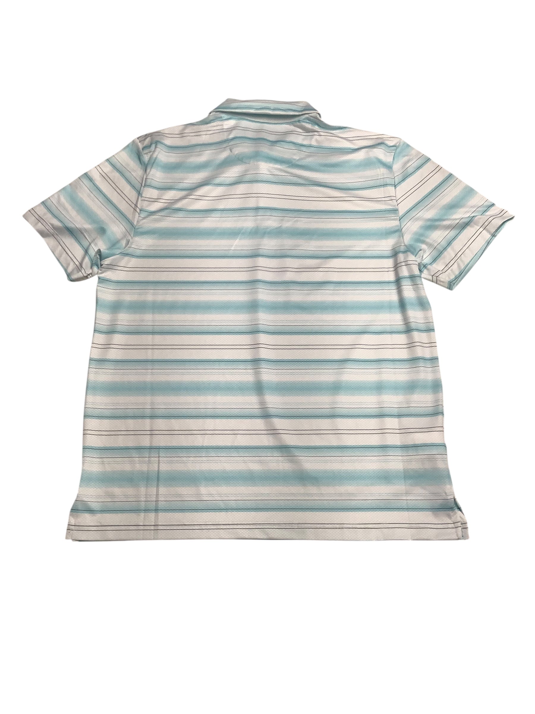 Pga Tour Mens Athletic fit Short Sleeve Polo Shirt XL White Striped Stretch