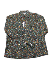 Bar Iii Mens Slim fit Dress Shirt Large 16-16.5 Long Sleeve Navy Blue Floral