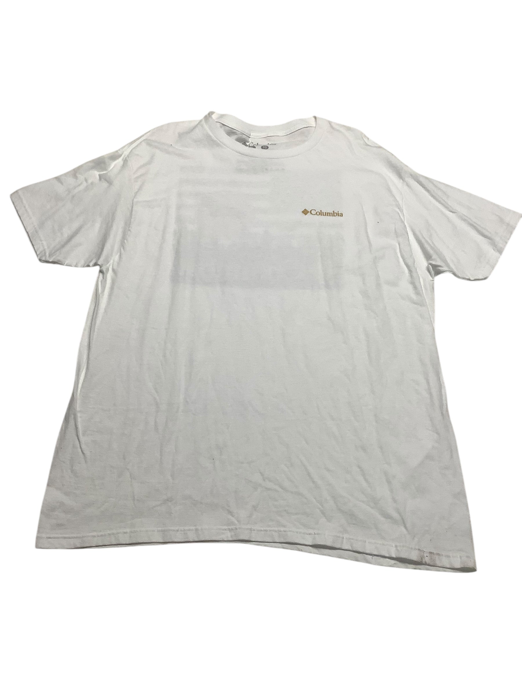 Columbia Mens  fit Short Sleeve T-Shirt Shirt XL White Solid