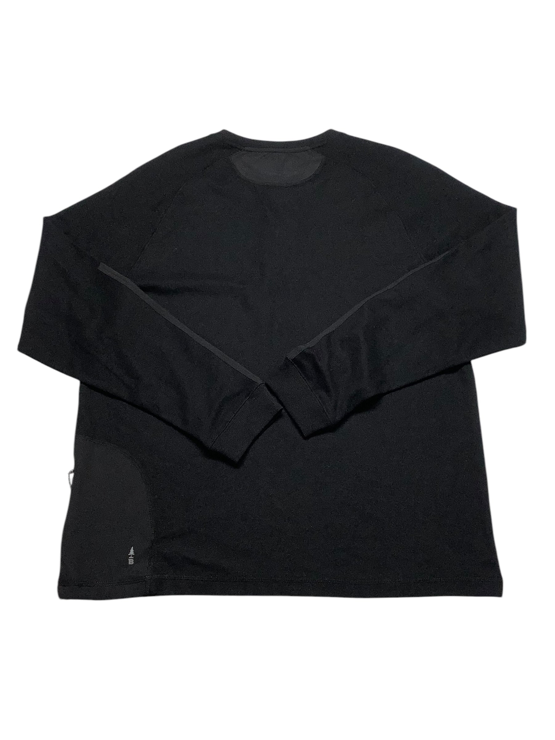 BASS OUTDOOR Mens Regular fit Long Sleeve Henley Shirt Large Black Solid