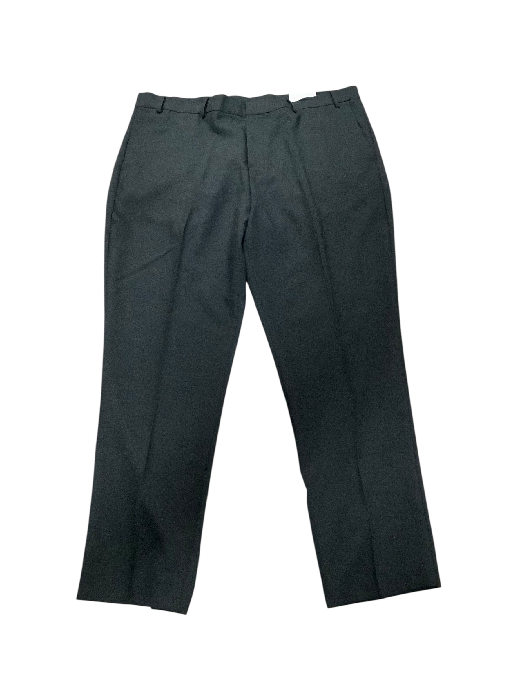 Perry Ellis Mens Modern fit Dress Pants 40 / 30 Black Solid Stretch
