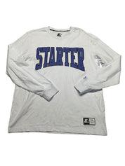 Starter Mens  fit Long Sleeve T-Shirt Shirt Large White Solid