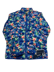Club Room Men Puffer Jacket Coat XL Blue Floral