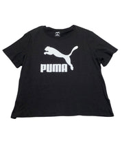 Puma Womens Loose fit Short Sleeve T-Shirt Shirt 2X Black Solid
