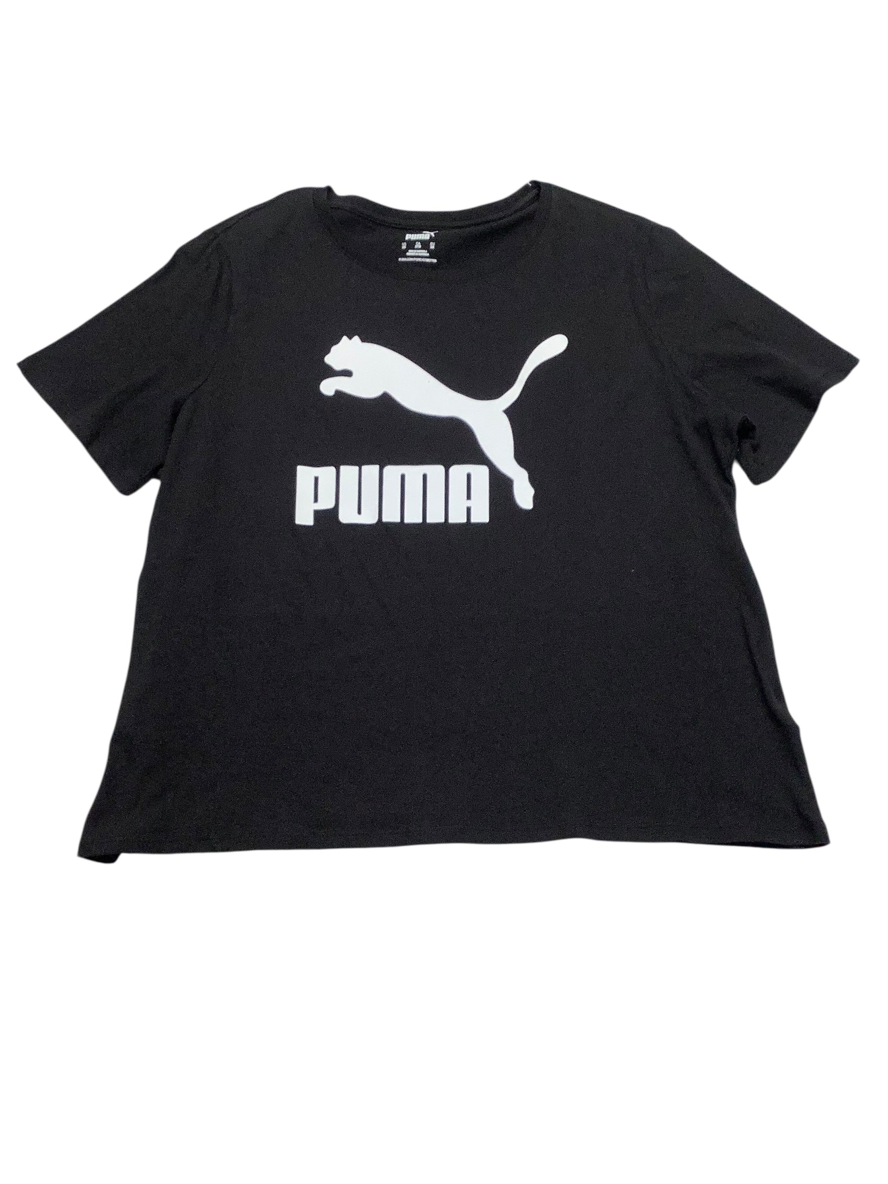 Puma Womens Loose fit Short Sleeve T-Shirt Shirt 2X Black Solid