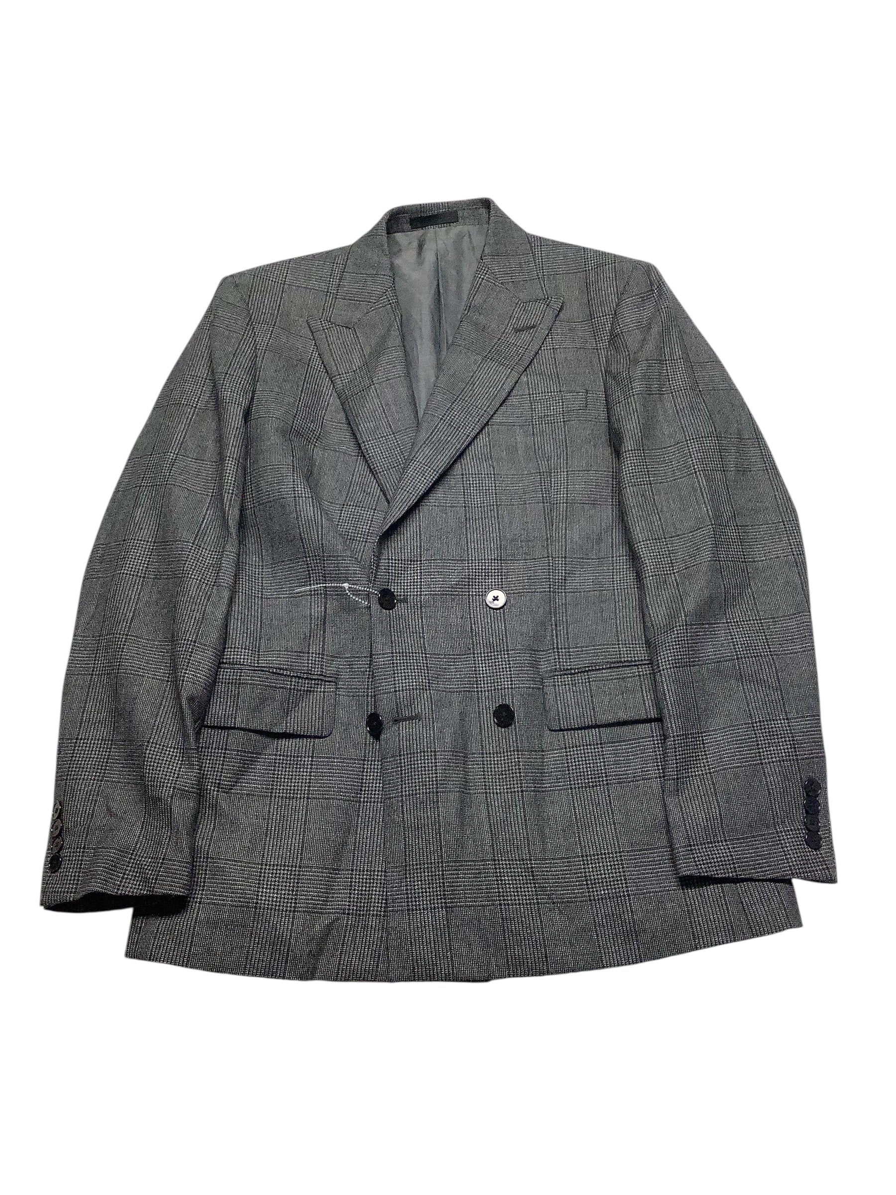 Calvin Klein Mens Slim fit Suit Jacket Blazer 40 R Grey Plaid