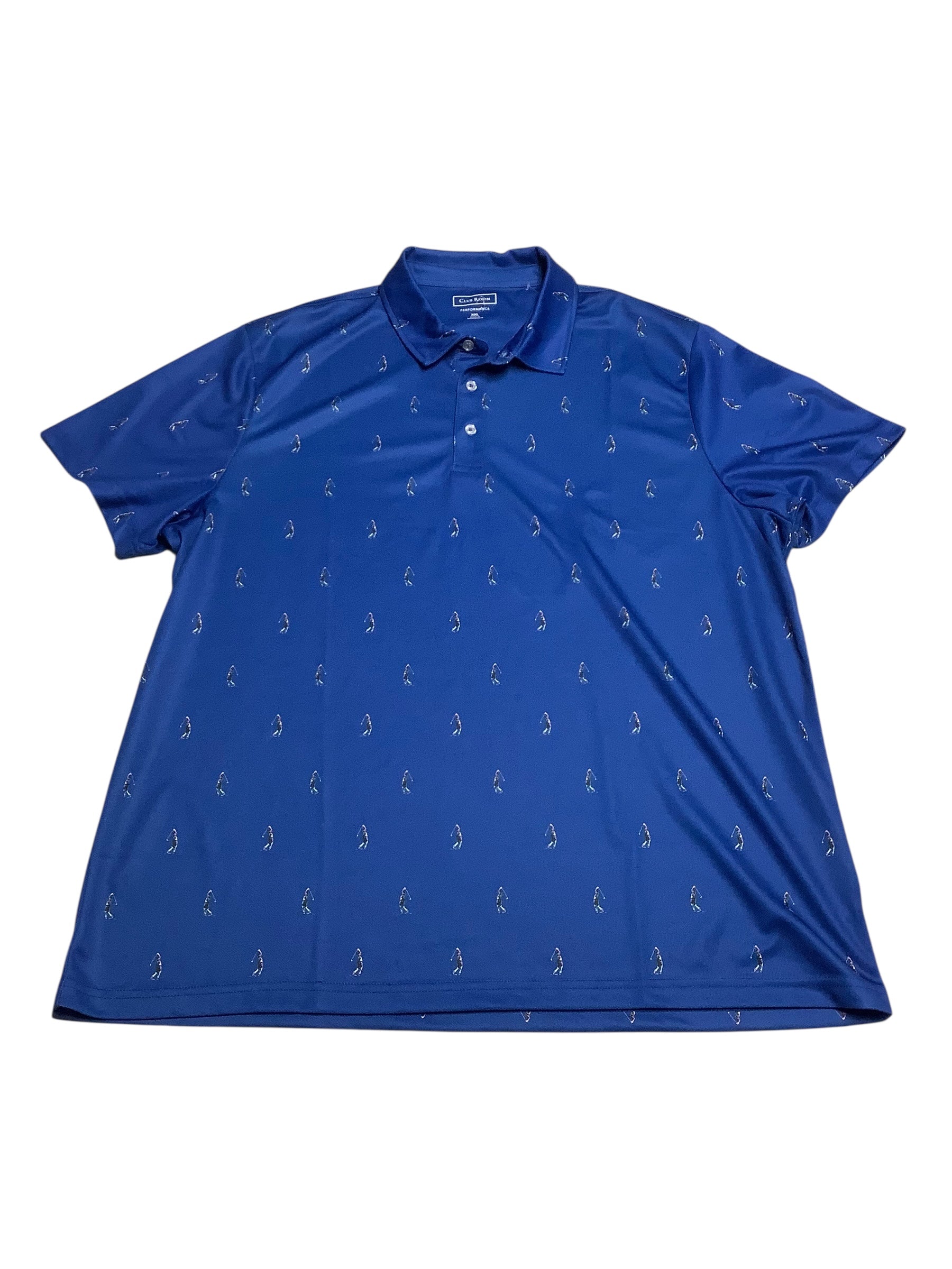 Club Room Mens Regular fit Short Sleeve Polo Shirt XXL Blue