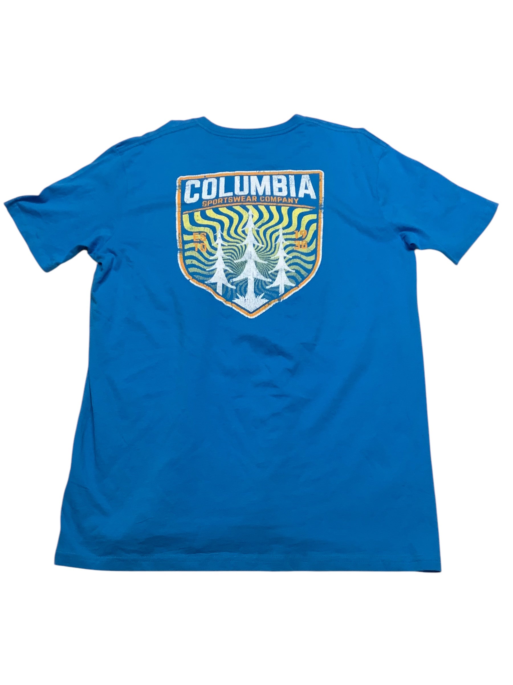 Columbia Mens  fit Short Sleeve T-Shirt Shirt XL Blue Solid