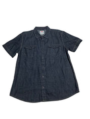 Levis Mens Regular fit Short Sleeve Button-Up Shirt Large Blue