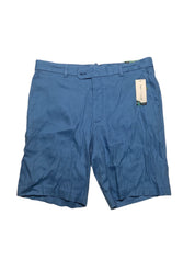 Cubavera Mens Regular fit Linen Chinos Shorts 34 Blue Solid