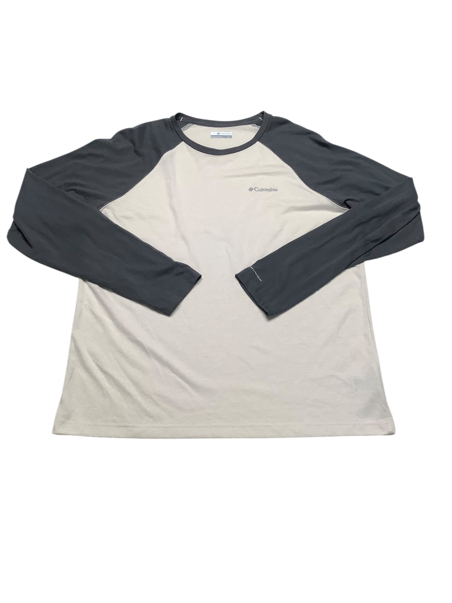 Columbia Mens  fit Long Sleeve T-Shirt Shirt Large Beige Solid