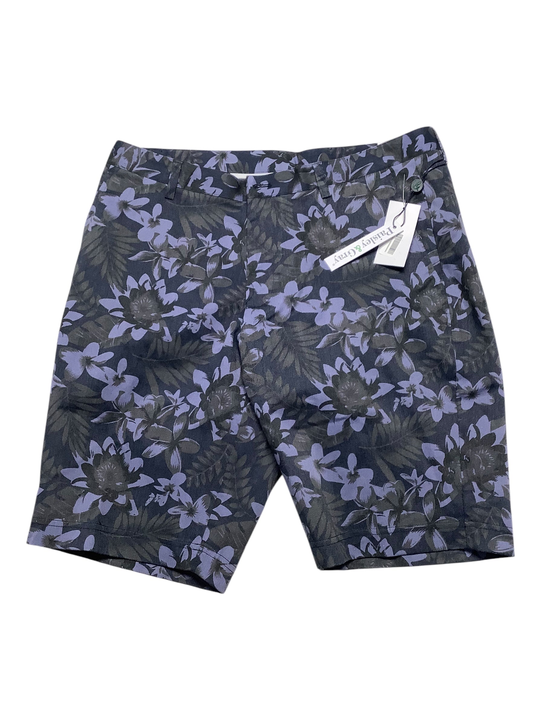 Paisley & Gray Mens Slim fit Cotton Chinos Shorts 32 Purple Floral