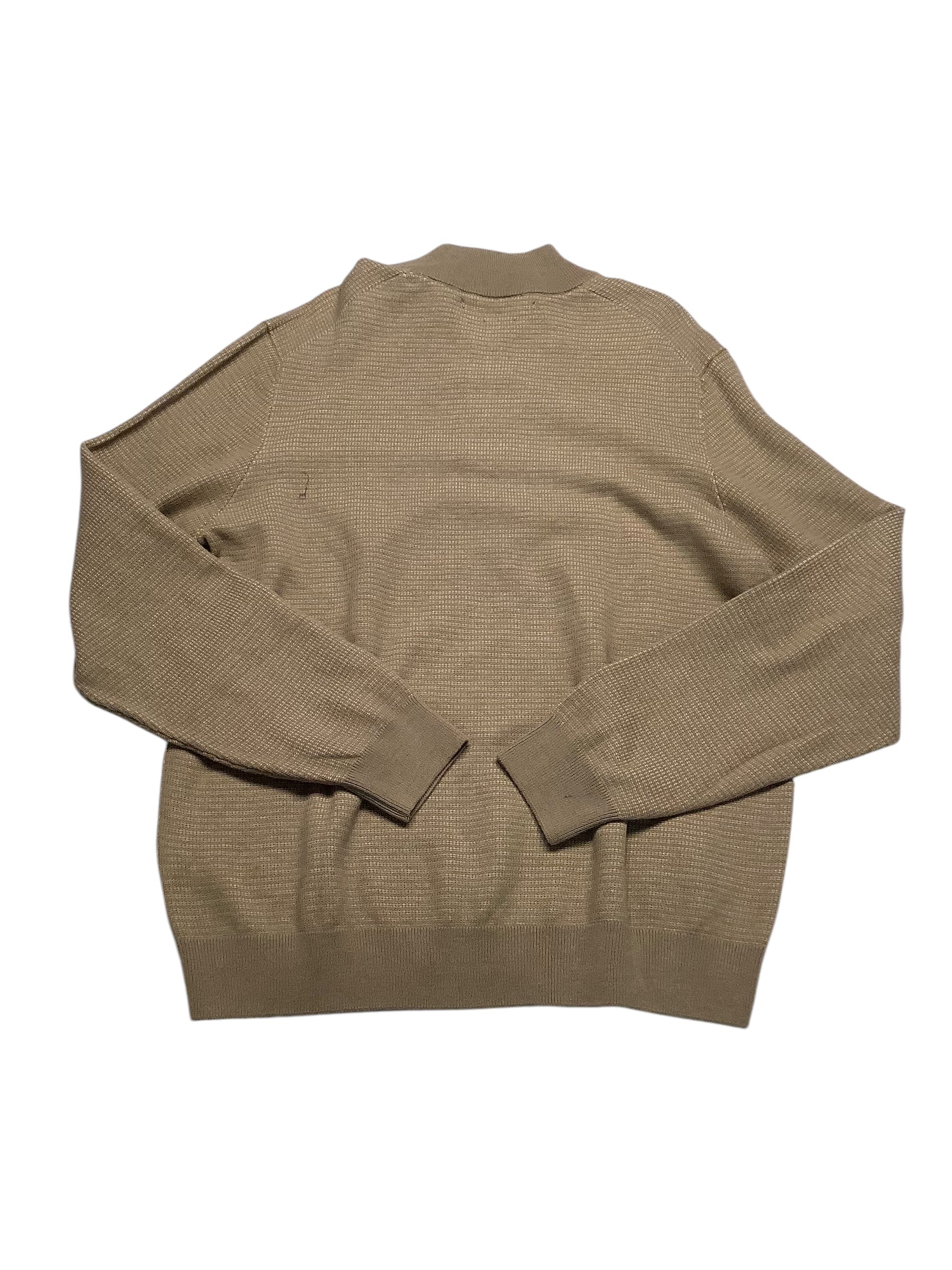 Perry Ellis Men Regular fit Mock Neck Quarter zip Sweater XXL Brown