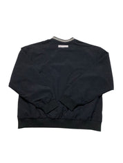 Reebok Mens Athletic Pullover Jacket Windbreaker Large Black Solid