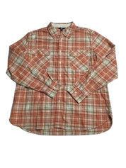FRYE Mens Regular fit Long Sleeve Button-Up Shirt XL Orange Plaid