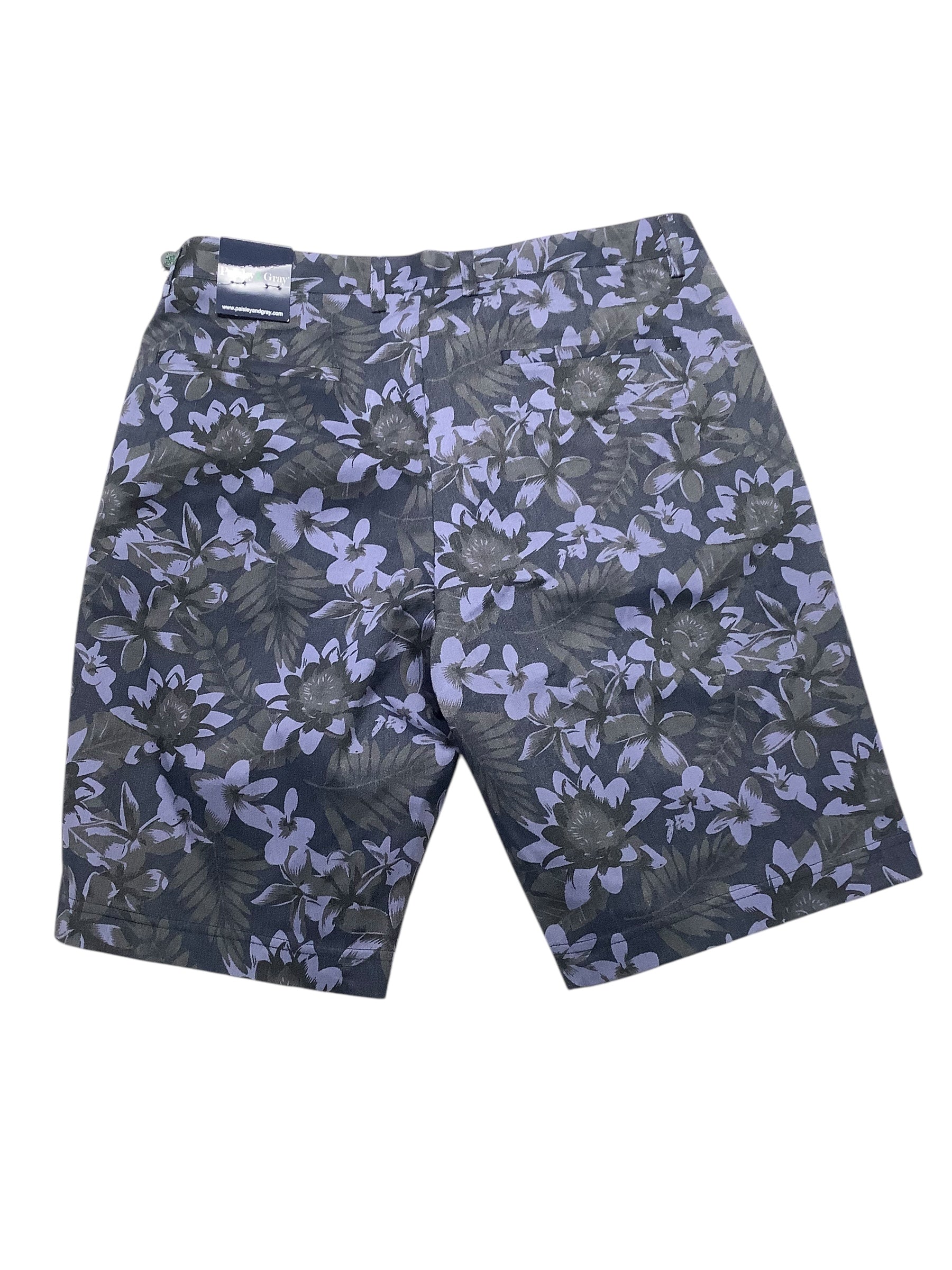 Paisley & Gray Mens Slim fit Cotton Chinos Shorts 32 Purple Floral