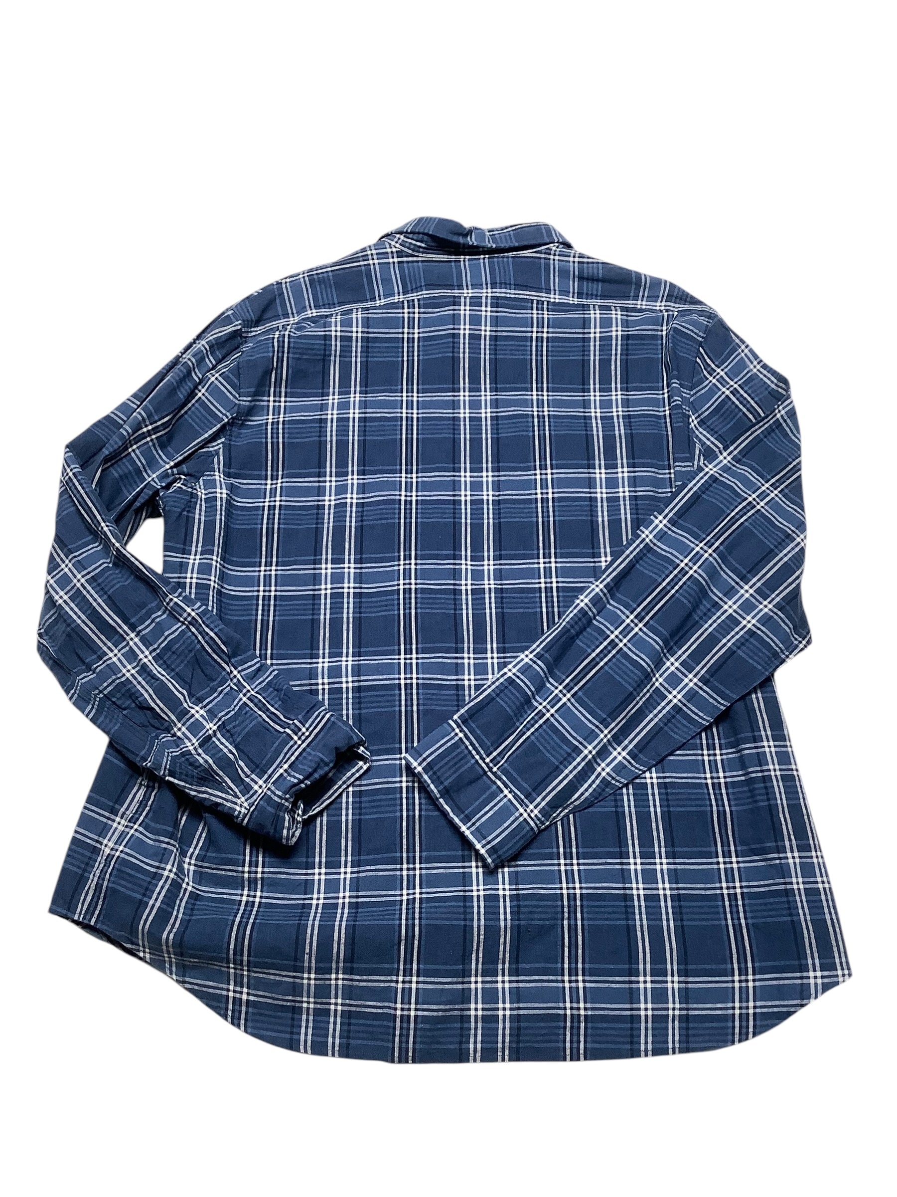 Polo Ralph Lauren Mens Classic fit Button-Up Linen Shirt XXL Blue Plaid