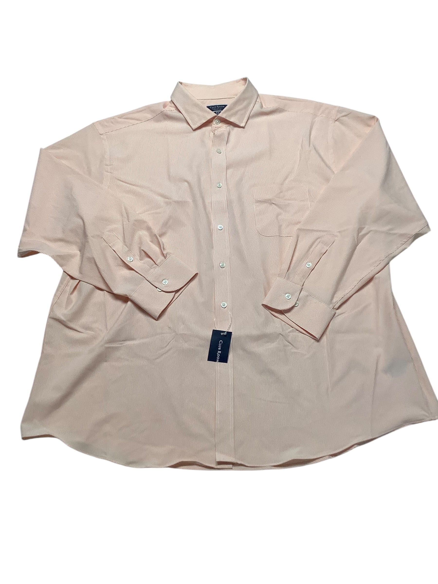 Club Room Mens Regular fit Dress Shirt XL 17.5 in 34-35 Orange Striped Bristol Apparel Co Club Room Mens Regular fit Dress Shirt XL 17.5 in 34-35 Orange Striped Bristol Apparel Co