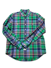 Polo Ralph Lauren Mens Classic fit Short Sleeve Button-Up Shirt XXL Green Plaid