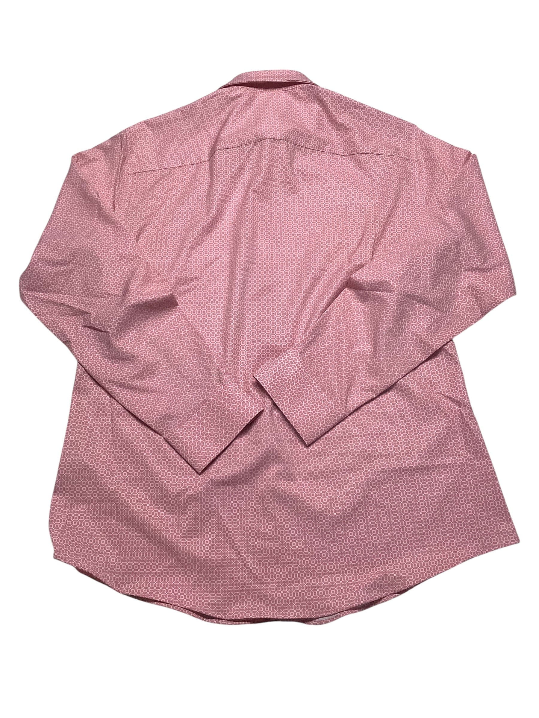 Alfani Mens Slim fit Dress Shirt Small 14-14.5 32-33 Pink Geometric